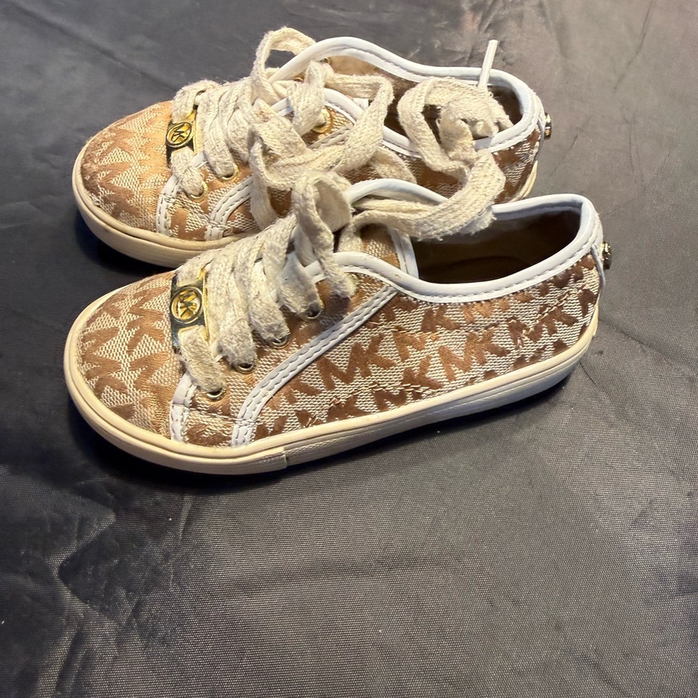 Michael Kors Kids Tan and White Sneakers - Picture 3 of 5